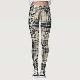 Elegante Karierte und florale Leggings