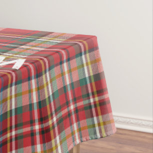 Elegante Karierte Weihnachtsfamilie Zuhause Tischdecke
