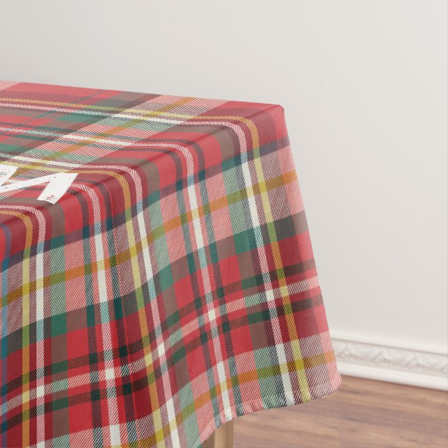Elegante Karierte Weihnachtsfamilie Zuhause Tischdecke (Beispiel)