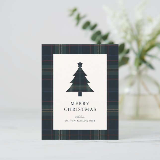 Elegante Karo-Christmas-Karte zum kleinen Preis (Stehend Vorderseite)