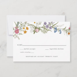 Elegante Karte mit Vintager Wildblume UAWG