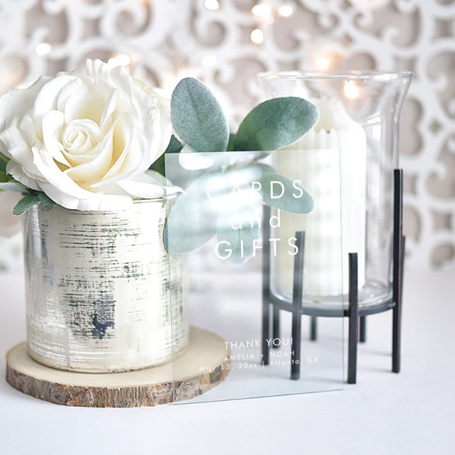 Elegante Karten Geschenke Hochzeit Acrylschild (Von Creator hochgeladen)