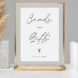 Elegante Karten und Geschenk Favor Hochzeitstisch- Poster