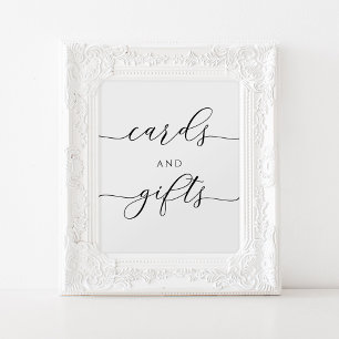 Elegante Karten und Geschenke Schild Poster