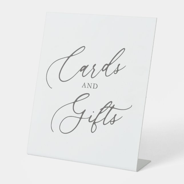 Elegante Karten und Geschenke Tischschild Sockelschild (Vorderseite)