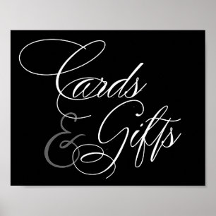 Elegante Karten und Geschenke Weiße Schrift   Tabe Poster