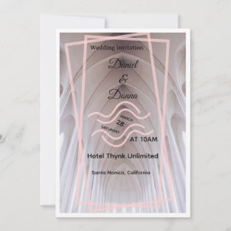Elegante Kathedral-Hochzeitseinladung | Blush Mini Einladung