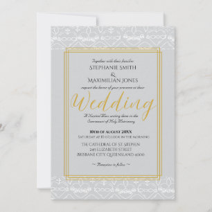 Elegante katholische Einladung zur Hochzeit