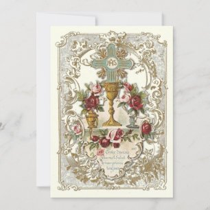 Elegante katholische Heilige Kommune Jesus Einladu Einladung