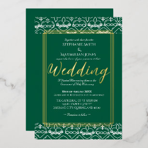 Elegante katholische Hochzeitseinladung Folieneinladung