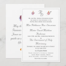 Elegante katholische Hochzeitseinladung mit zwei H