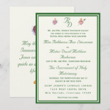 Elegante katholische Hochzeitseinladung mit zwei H