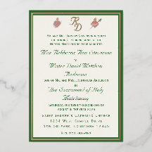 Elegante katholische Hochzeitseinladung mit zwei H