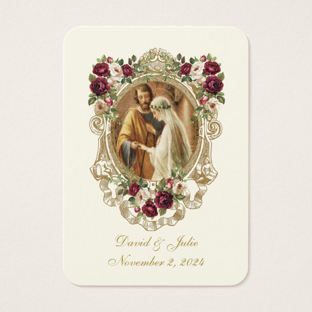 Elegante katholische Hochzeitskarte (Vorderseite)