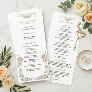 Elegante katholische Hochzeitszeremonie mit Rosenb Programm