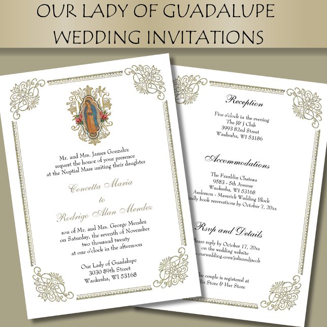 Elegante katholische Jungfrau Guadalupe Hochzeit Einladung (Von Creator hochgeladen)