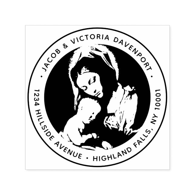 Elegante katholische Madonna und Rücksendeadresse  Permastempel (Design)