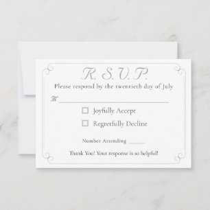 Elegante katholische Mit Monogramm Hochzeitsaktion RSVP Karte