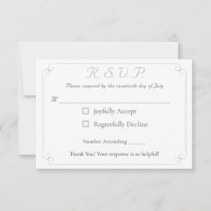 Elegante katholische Mit Monogramm Hochzeitsaktion RSVP Karte