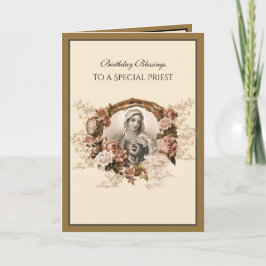 Elegante katholische Priester Gold Jungfrau Mary Karte