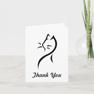 Elegante Katze danken Ihnen zu merken Dankeskarte
