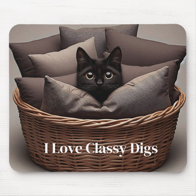 Elegante Katze  Mousepad (Vorne)