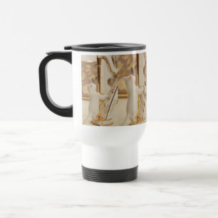 Elegante Katzenharfenistin Reisebecher