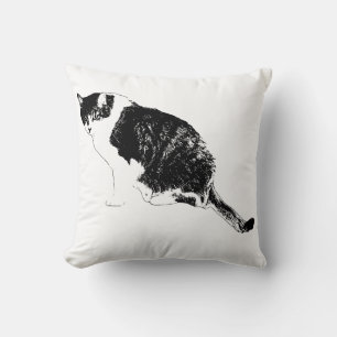 Elegante Katzenkontur erhebt Wohninterieur Kissen
