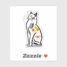 Elegante Katzenumrandung mit Schmetterlingen und B
