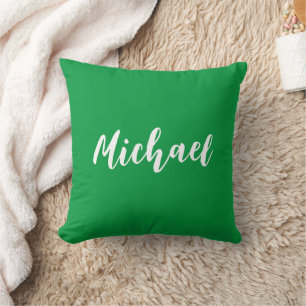 Elegante Kelly Green Custom Ihr eigener Name Moder Kissen