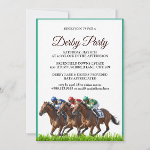 Elegante Kentucky Derby-Party-Einladung Pferderenn Einladung
