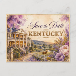Elegante Kentucky Save-the-Date-Hochzeits-Einladun Postkarte