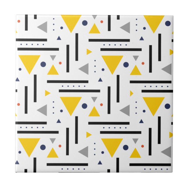 Elegante Keramik mit modernen geometrischen Muster Fliese (Vorderseite)