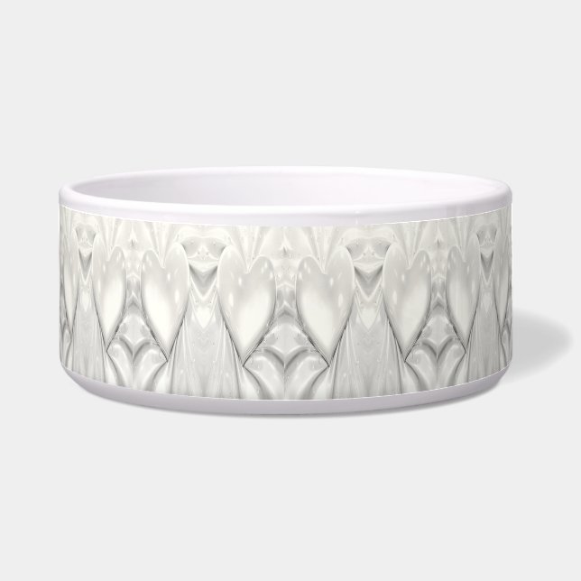 Elegante Keramik Weißes Cream Herz Napf (Vorderseite)
