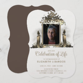 Elegante Kerzen Rahmen Foto Feier des Lebens Einladung