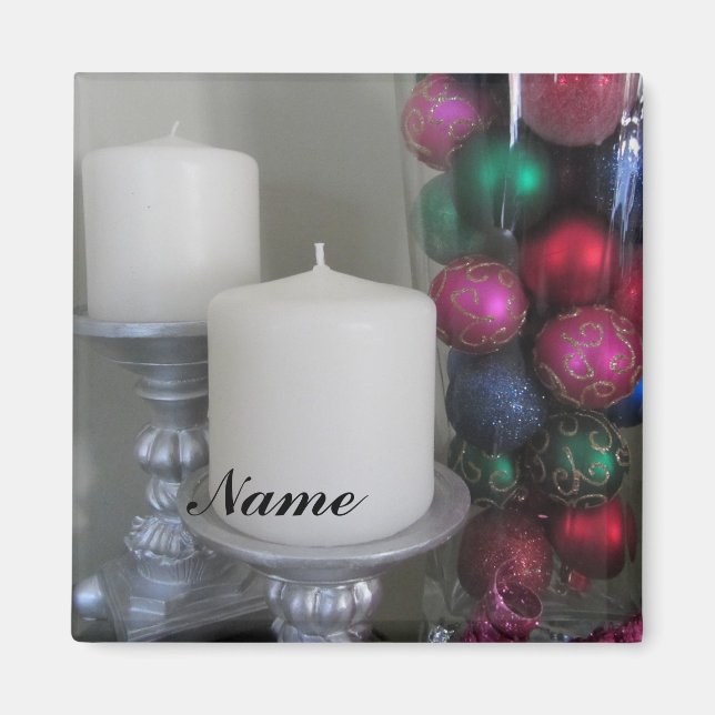 Elegante Kerzen und Glasbälle Orte Holder Magnet (Vorne)