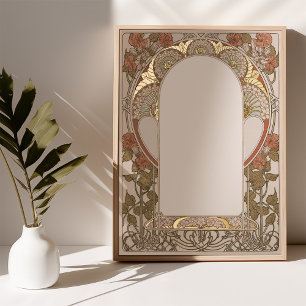 Elegante Ketubah-Handschrift im Art Nouveau-Stil Foliendrucke