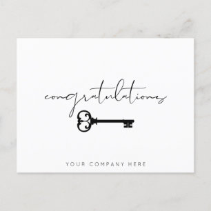 Elegante Key Herzlichen Glückwunsch Neues Zuhause  Postkarte