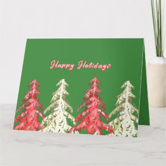 Elegante Kiefern grüne Familien-Weihnachtskarte Dankeskarte