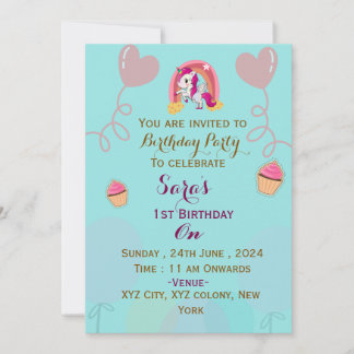 Elegante Kinder-Geburtstagsparty Einladungen