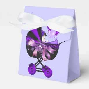Elegante Kinderwagen-Lavendel-Lila-Baby-Party Geschenkschachtel