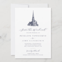 Elegante Kirche Rette die Hochzeit am Wochenende Save The Date