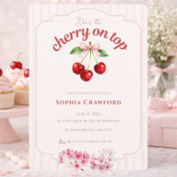 Elegante Kirschblüten auf Rosa Rot Baby-Party