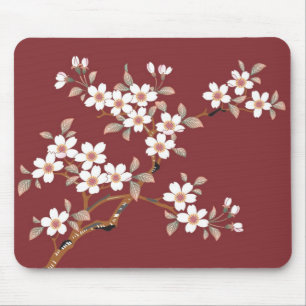 Elegante Kirschblüten-Blumen-Mauspad Mousepad