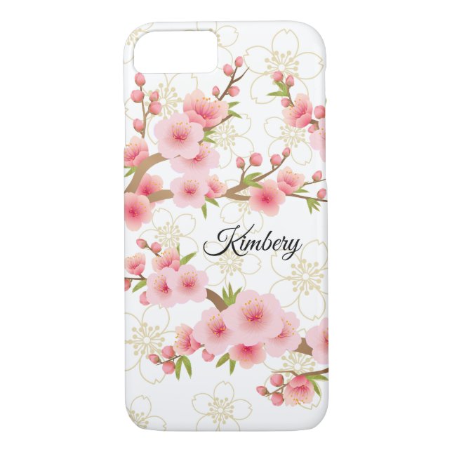 Elegante Kirschblüten Case-Mate iPhone Hülle (Rückseite)