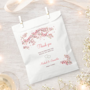 Elegante Kirschblüten-Hochzeit Geschenktütchen