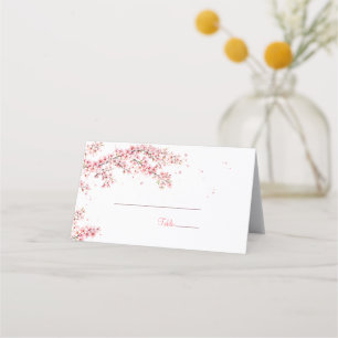 Elegante Kirschblüten-Hochzeit Platzkarte