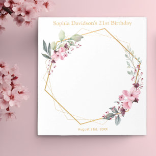 Elegante Kirschblüten-Partygeschenke zum 21. Gebur Notizblock