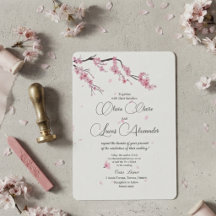 Elegante Kirschblüten-Rosa-Wasserfarben-Hochzeit