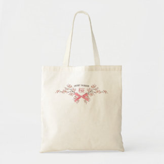 Elegante Kirschblüten-Sakura mit rosa Schleife Tragetasche